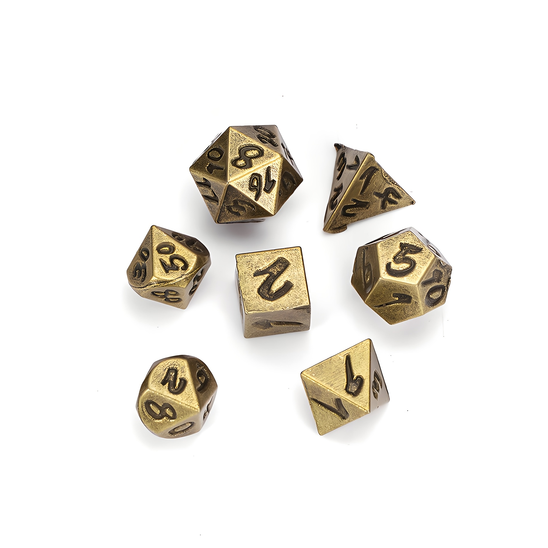 7-Part Metal Zinc Alloy Mini Faceted Dice Kit